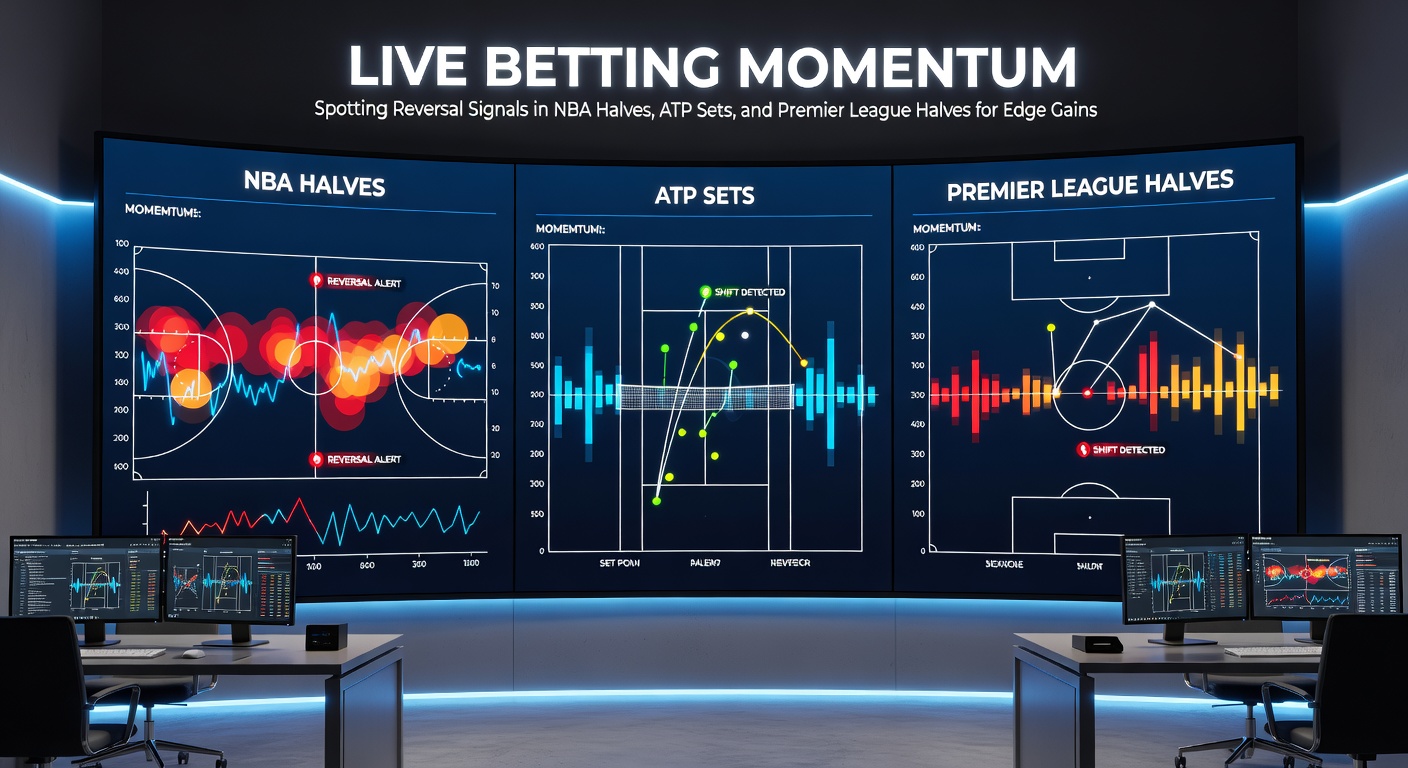 Dynamic chart illustrating momentum shifts during an NBA halftime reversal, with lines spiking on key stats like turnovers and fast breaks