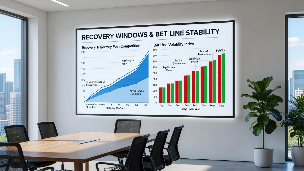 Sports data analysts reviewing recovery metrics and betting line adjustments