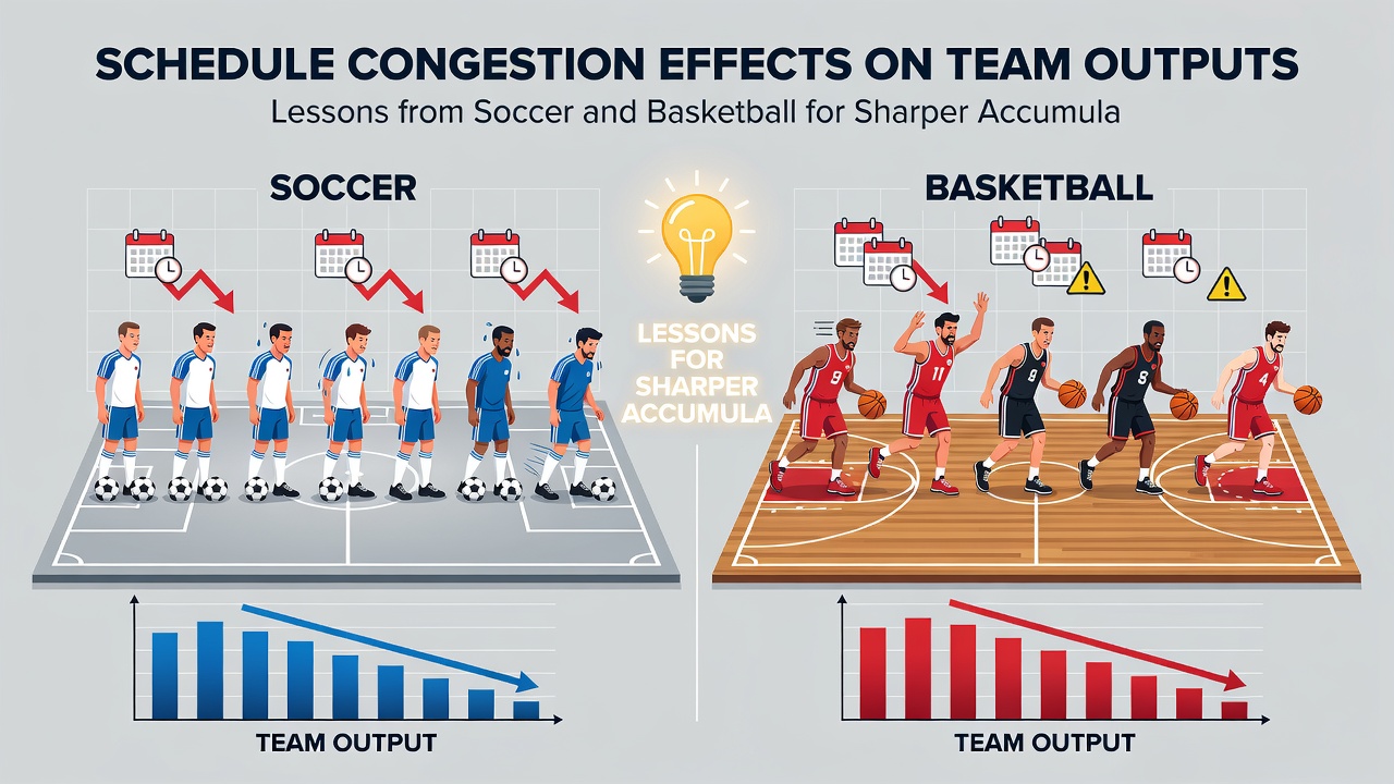 Data charts showing performance drops in congested soccer and basketball schedules