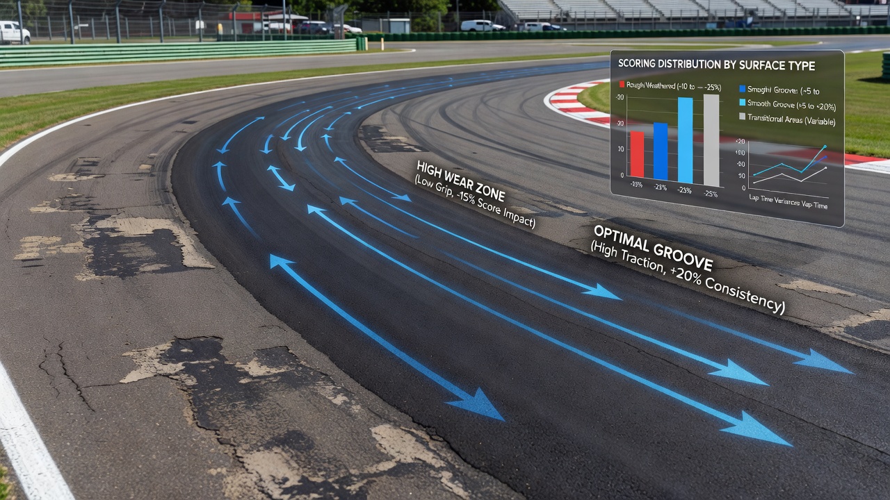 Close-up comparison of clay court particles, turf fibers, and racetrack dirt composition